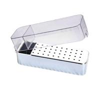 1pc 40Slot Chiodi Trasparenti Drill Bit Organizzatori Box Caso di Immagazzinaggio Luce per Strumenti Manicure Contenitore Chiodi Strumento Organizzatori Caso