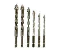 1pc/4pcs/5pcs/6pcs/7pcs Punta da trapano eccentrica Testa inclinata Punta da trapano for piastrelle ad alta durezza Cemento seghettato (4-5-6-8-10-12mm)