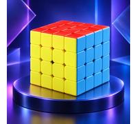 1PC 4x4 Speed Cube, Cervello Training Ornamento Liscio Girare Magic Block | Solidi geometrici di plastica variopinti di dimensione a 2,4 pollici, decorazione del desktop dell'ufficio che allevia lo