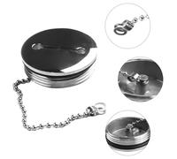 1PC 5.1cm Carburante Serbatoio Tappo Con Catena Ricambio Yacht Hardware Argento