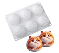 1PC 6-pack cat mold silicone mold cat mousse mold cake mold chocolate mold jelly mold ice cube mold candy mold.