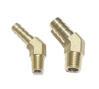 1pc 8mm Hose Barb OD To 1/8" BSPT Male Thread Brass Pipe Fitting Elbow 45 Degree Connector Adapter