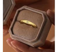 1Pc 925 Argento Semplice Lucido Stella Zircone Anello Alla Moda Gioielli Fine Regalo Per Le Donne Regali Di Compleanno Incontri Regali Di Uso Quotidiano Per La Mamma Bomboniere