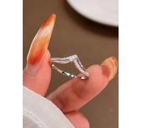 1pc 925 Argento Sterling Anello di Fidanzamento a forma di V Anello di Nozze Per Le Donne Anello di Promessa Anello Eternity Regalo Dei Monili Precoci Tendenze di Moda