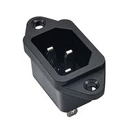 1pc AC 250V 10A IEC320 C14 3 Pin Pin Outlet Adapter