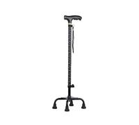 1pc Aluminum Alloy Stretchable Four-foot Skid-proof Cane with Light Foldable Non-slip Walking Stick for The Elderly Without Battery (black)