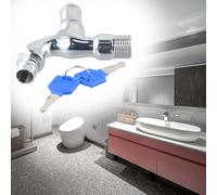 1Pc Antifurto 1/2 Filo Lega Rubinetto Lavabo W/ Serratura a Chiave Esterno