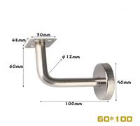 1pc Argento Corrimano Ringhiera Muro Supporto Corrimano Balaustra Mopstick