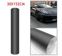 1pc Auto Pellicola Avvolgere 1x 30 152CM Nero Corpo Piatto Opaco Pratico