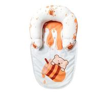 1PC Baby Tummy Time Pillow & Seated Support, Soft Cute Tummy Time Play Mat Developmental Playmat for 0-6 Months Toddler Orange