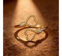 1pc Bella Doppio Cuore Aperto Anello Per Le Donne Squisito Luce di Lusso Anelli Signore Gioielli Belle Vita Quotidiana Incontri Decor Per Prom Party