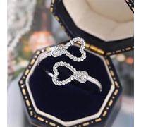 1pc Bella Doppio Cuore Aperto Anello Per Le Donne Squisito Luce di Lusso Anelli Signore Gioielli Belle Vita Quotidiana Incontri Decor Per Prom Party