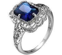 1PC Blue Simulated Sapphire Ring Sparkling Engagement Ring SquarBridal Wedding Ring Jewelry Gift For Women & Nice processing