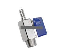 1pc BSP Male Blue Ball valve SS 304 1/4" to 10mm adapter 2 way ball valve