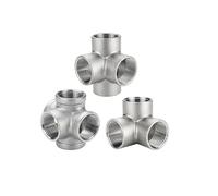 1pc BSPT 304 Stainless Steel Female Threaded 3 Way/4 Way/5 Way Tee Cross Type Pipe Fitting 1/4" 1/2" 3/4" 1" 1-1/4" 1-1/2" 2" (4way DN8)