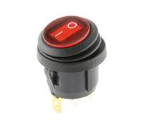 1pc Button with 220V red Light Rocker Switch Opening 25MM Boat-shaped Round 3Pin Silver Point Switches Controls Switches