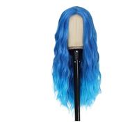 1pc capelli sintetici blu parrucche ondulate lunghe for le donne parrucca Ombre parte centrale fibra resistente al calore da 26 pollici for l'uso quotidiano del partito