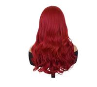 1pc capelli sintetici naturali parrucche ondulate lunghe rosse for le donne ragazze parrucca del costume cosplay sirena resistente al calore vestire festa