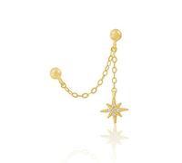 1Pc Catena in Zircone Doppio Piercing Orecchini Stud per Le Donne Orecchini Orecchini Gioielli Pendientes, LYLSSSDH, di E3