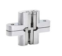 1pc Cerniere a scomparsa a forma di H 180 gradi pieghevole pesante porta incorporata croce nera armadio cerniera in legno(Silver-34x140mm)