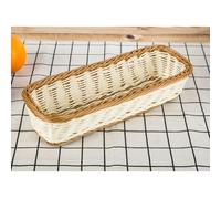 1pc Cesto rettangolare imitazione rattan Cesto piatto intrecciato Cesto di