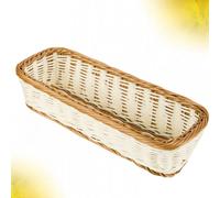 1pc Cesto rettangolare imitazione rattan Cesto piatto intrecciato Cesto di