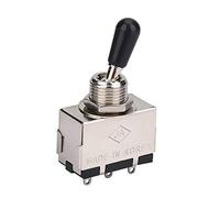 1Pc Chitarra 3 Vie Toggle Switch, Metallo Enclosed 3 Way Selettore Interruttore Con Punta Nera Manopola Parte di Ricambio Per Lp Style Chitarra Elettrica