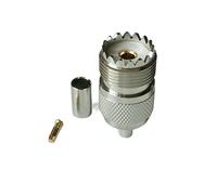 1PC Connettore Presa PL259 SO239 UHF Femmina Dente Intero A Crimpare for LMR195 RG58 RG142 RG223 RG400 Cavo In Ottone RF Adattatori Coassiali