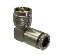 1pc Connettore UHF PL259 Spina Maschio Morsetto RG8 LMR400 RG213 7D-FB RF Adattatore Coassiale Ad Angolo Retto Filo Terminale In Ottone