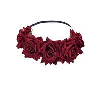 1pc Copricapo da sposa Corona floreale Ghirlanda floreale Copricapo Fasce elastiche Fascia floreale Decorazione rosa Fermagli for capelli Cravatte for capelli Fascia for capelli da sposa I fiori Testa