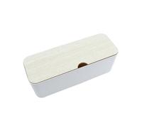 1Pc Creative Power Cord Storage Box Power Strip Data Headset Finishing Wire Organizer Cable Management Wire Arranging Case (White)