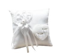 1pc Cuscino per fedi nuziali Romantico Elegante fiore quadrato bianco Decor