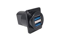 1PC D Tipo Metallo Doppia Fila U Presa Femmina A Femmina U 2.0 3.0 Connettore Montaggio A Pannello Nero(USB-3.0)