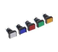 1PC DC 12V 16mm Pulsante autobloccante interruttore momentaneo/a scatto rettangolo LED luce DC6V DC24V AC220V(Red,Self-Lock,AC220V)