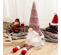 1pc Decors Ornament di Natale senza volto Old Old Man With Spring (Red)