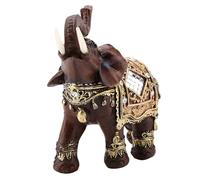 1Pc Di Fortuna Fortunata Statua Di Elefante Scultura Feng Shui Venatura Del Legno Decorazione Desktop Per La Casa (Grande)
