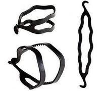 1pc di plastica Bun Maker Bigodino/supporti per capelli Twist Holder Clip Magic Roll Bun Hair Twist Braid Maker Styling Tool (nero)