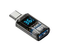 1PC Digital LED Display USB 3.2 Adapter 36-60W 10Gbps Laptop Type-C Converter Data mission C-M to A-F