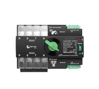 1PC Din Rail 3 phase ATS Dual Power Automatic Transfer Electrical Selector Switch Uninterrupted 4P L N 220V-230V 63A CZMDKEXM