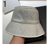 1PC Donna Cristallo Strass Cappello da Pescatore Mantella Bling Largo con Falda