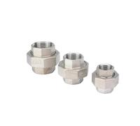 1pc Equal 3/8" BSP Female Thread 304 Stainless Steel Hex Socket Union Set Pipe Fitting Connector