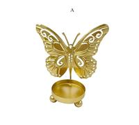 1PC Farfalla Ferro Candeliere Vintage Portacandele Metallo Craft Ornamento Cena