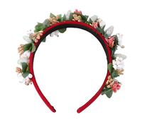 1pc Fascia natalizia Fascia for capelli Flapper Copricapo Fiore Accessorio for capelli Ghirlanda floreale natalizia for capelli Fascia for capelli natalizi Fasce for capelli Tiara Accessori Tessuto Ra