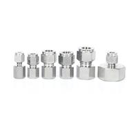 1PC Fit Tube O/D 12mm To 1/8" BSPP Female 304 Stainless Ferrule Pneumatic Air Compression Fitting