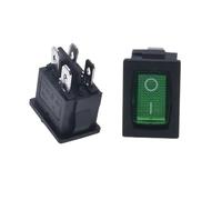 1PC Four-Legged Two-Gear Ship-Type Switch Warping Parts 6A 250V with Green Light 21 * 15mm