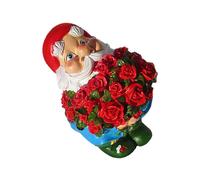 1pc Garden Decor Holding Rose Garden Dwarf Decor Resin Gnome Craft per