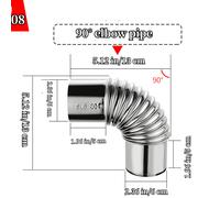 1PC Gas Acqua Riscaldamento Scarico Tubo 304SUS Dritto Ondulato Raccordo Argento