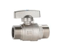 1pc H59 1/4 "3/8" 1 "BSPP maschio a maschio unione valvola a sfera in ottone nichelato con maniglia fredda e acqua (DN15)