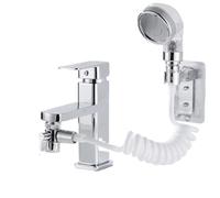 1pc Handheld Faucet Diverter Valve, Shower Head For Home Bathroom Kitchen, Faucet Adapter Set, Adjustable Diverter Valve Faucet(ABS)