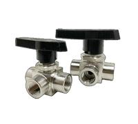 1PC Horizontal G 3/8" BSPP Female Tee L Port Ball Valve 304 Stainless Steel Water Gas Oil